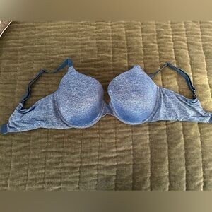 Victoria’s Secret Navy Blue Heather T-shirt Bra, 36DD.
